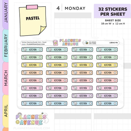 Kitchen Cleaning Planner Stickers