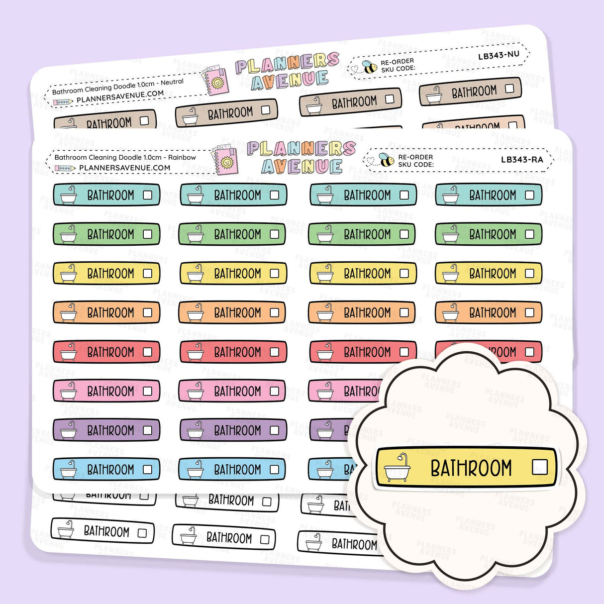 Bathroom Cleaning Planner Stickers