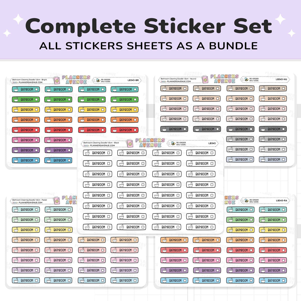 Bathroom Cleaning Planner Stickers