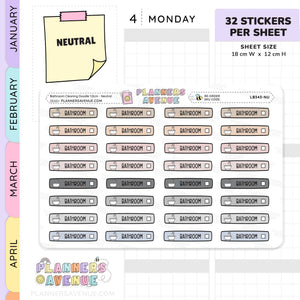 Bathroom Cleaning Planner Stickers