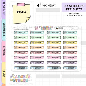 Bathroom Cleaning Planner Stickers