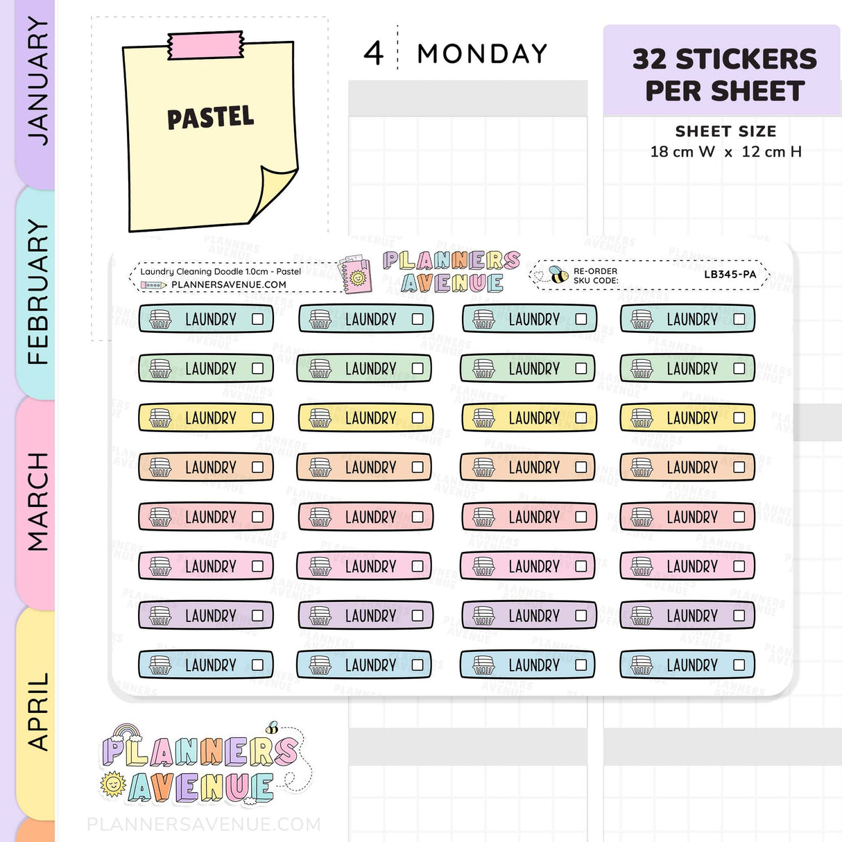 Laundry Cleaning Planner Stickers