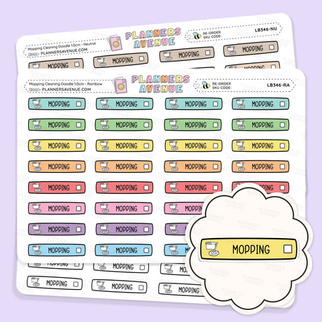 Mopping Cleaning Planner Stickers