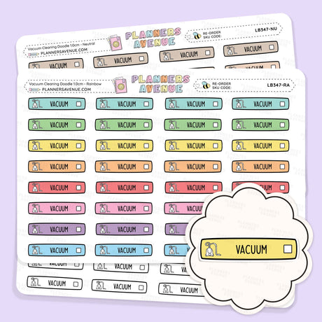Vacuum Cleaning Planner Stickers