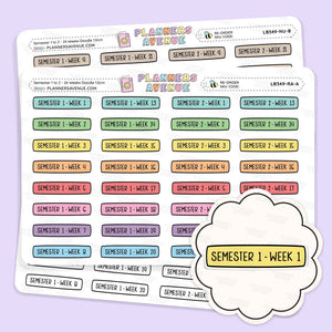 Semester 1 to 2 with 24 Weeks Planner Stickers