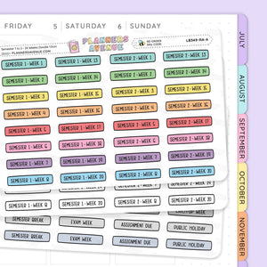 Semester 1 to 2 with 24 Weeks Planner Stickers