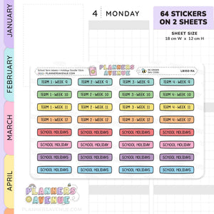 School Term Week Planner Stickers