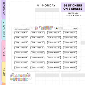School Term Week Planner Stickers