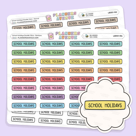 School Holiday Planner Stickers