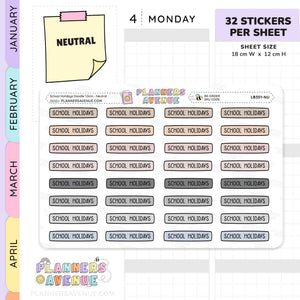 School Holiday Planner Stickers
