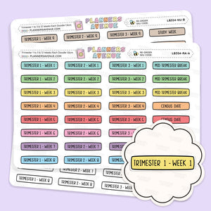 Trimester 1 to 3 with 12 Weeks Planner Stickers