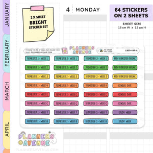 Trimester 1 to 3 with 12 Weeks Planner Stickers