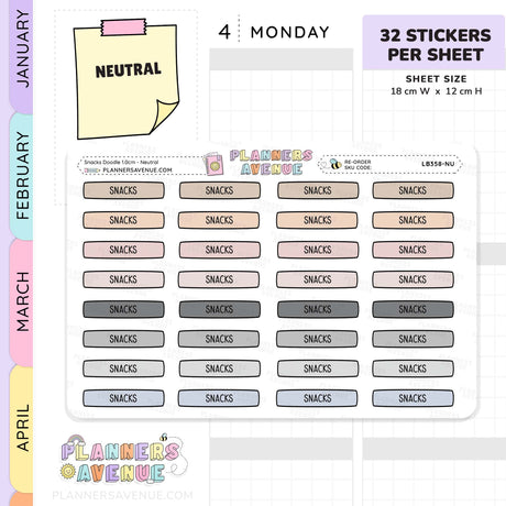 Snacks Planner Stickers