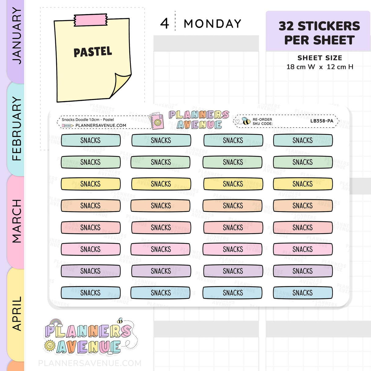 Snacks Planner Stickers
