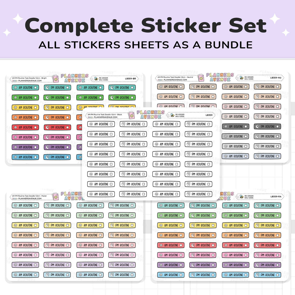 AM PM Routine Planner Stickers