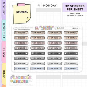 AM PM Routine Planner Stickers