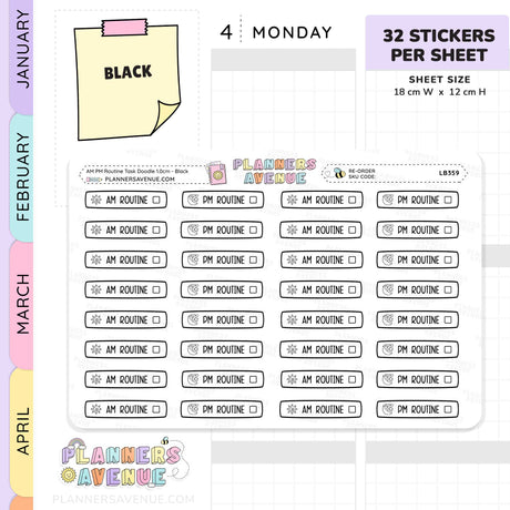 AM PM Routine Planner Stickers