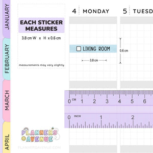Living Room Cleaning Task Planner Stickers