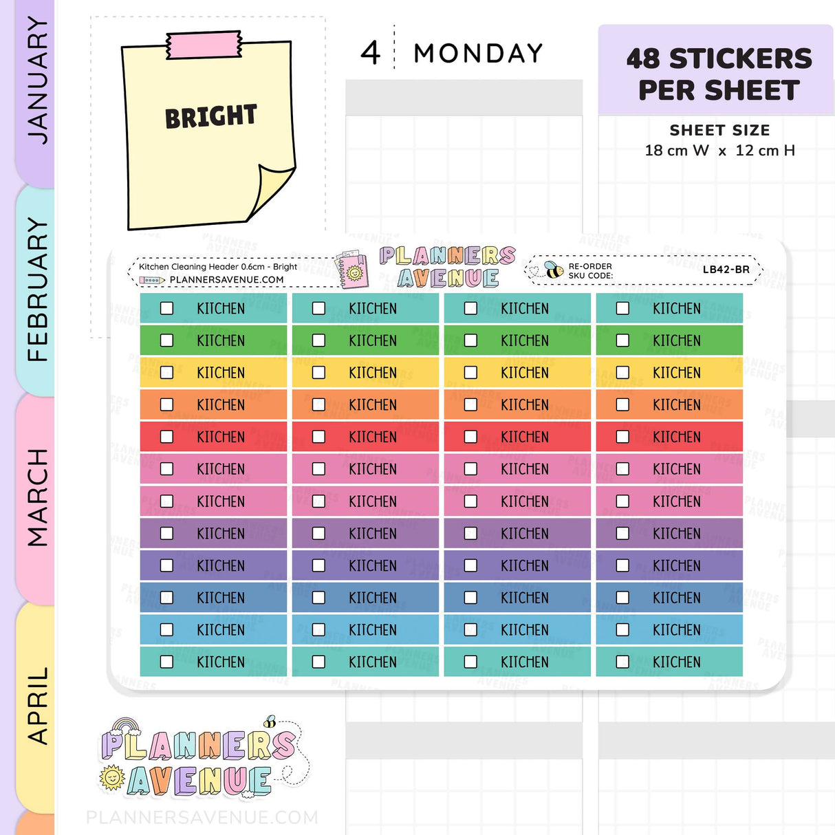 Kitchen Cleaning Task Planner Stickers