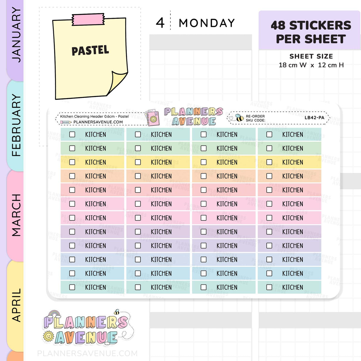 Kitchen Cleaning Task Planner Stickers
