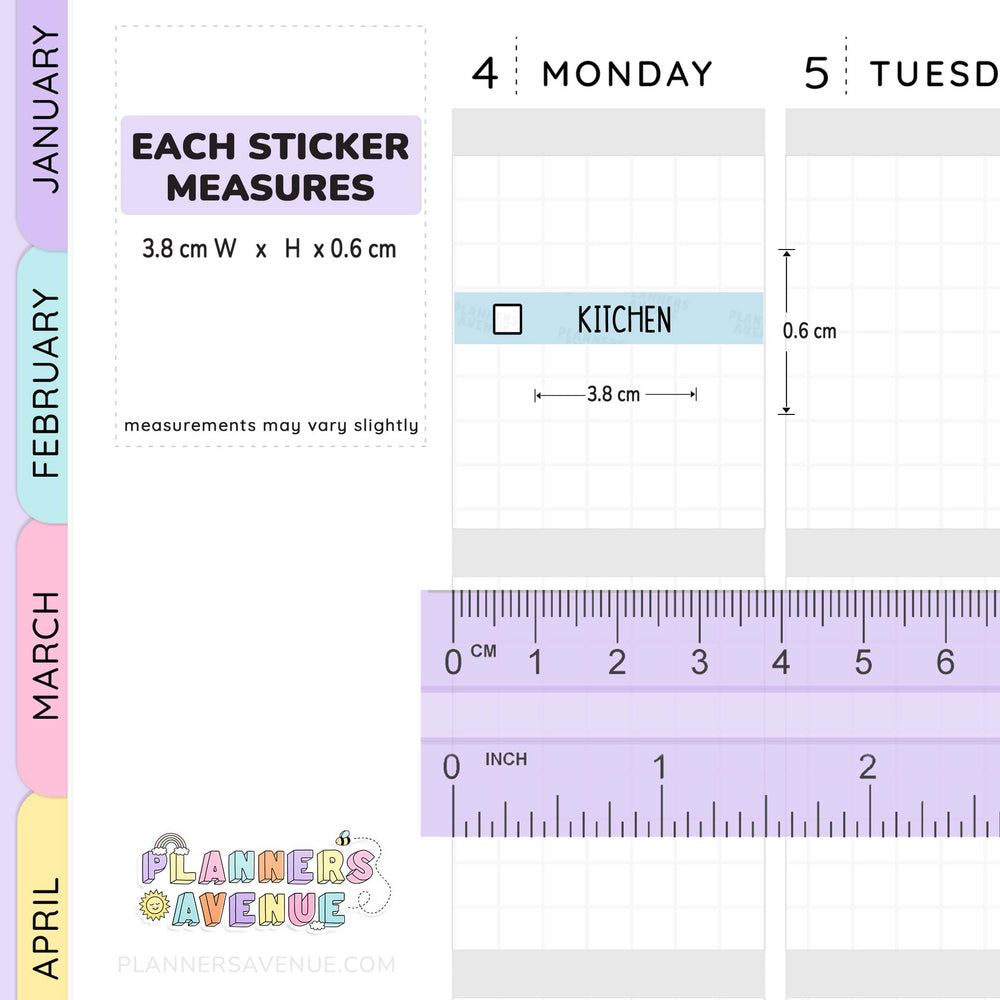 Kitchen Cleaning Task Planner Stickers