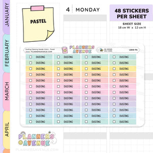 Dusting Cleaning Task Planner Stickers