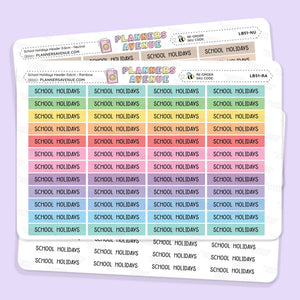 School Holiday Header Stickers