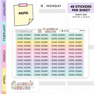 School Holiday Header Stickers