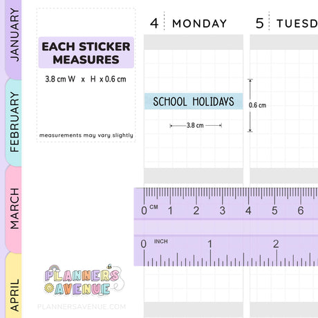 School Holiday Header Stickers