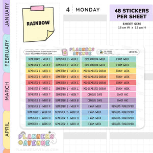 University Semester Header Stickers