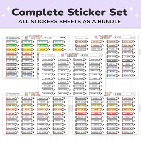School Event Day Pencil Stickers