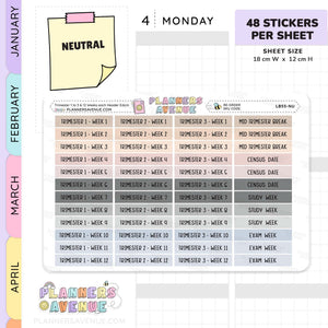 Trimester 1 to 3 with 12 Weeks Header Stickers