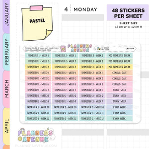 Trimester 1 to 3 with 12 Weeks Header Stickers