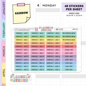 Trimester 1 to 3 with 12 Weeks Header Stickers