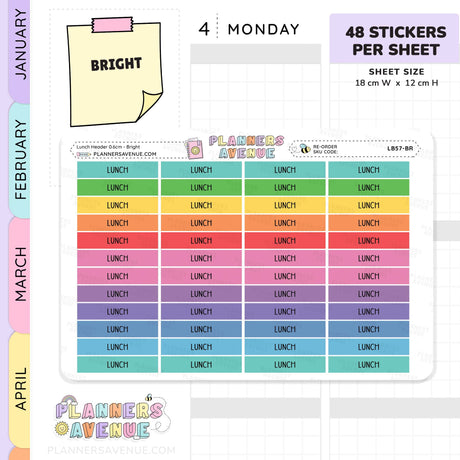 Lunch Header Planner Stickers