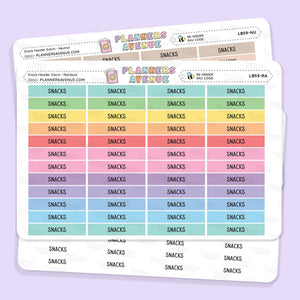 Snacks Header Planner Stickers