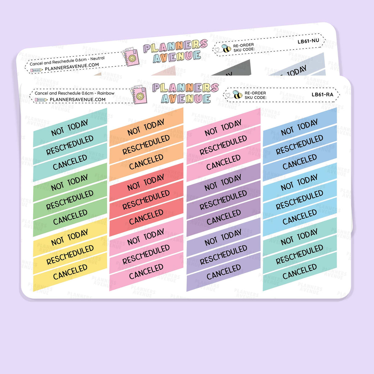 Cancel Reschedule Planner Stickers