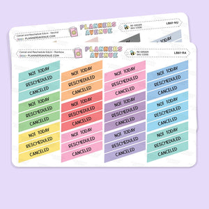 Cancel Reschedule Planner Stickers