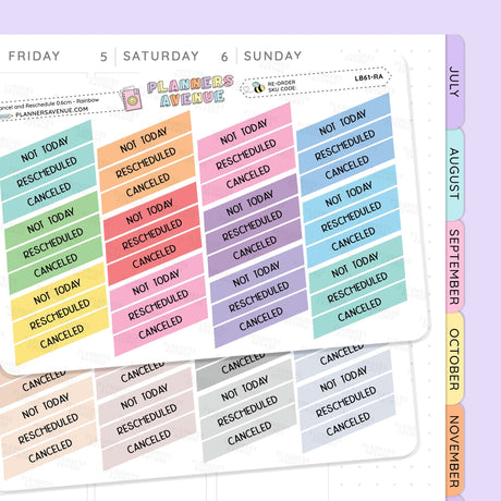 Cancel Reschedule Planner Stickers
