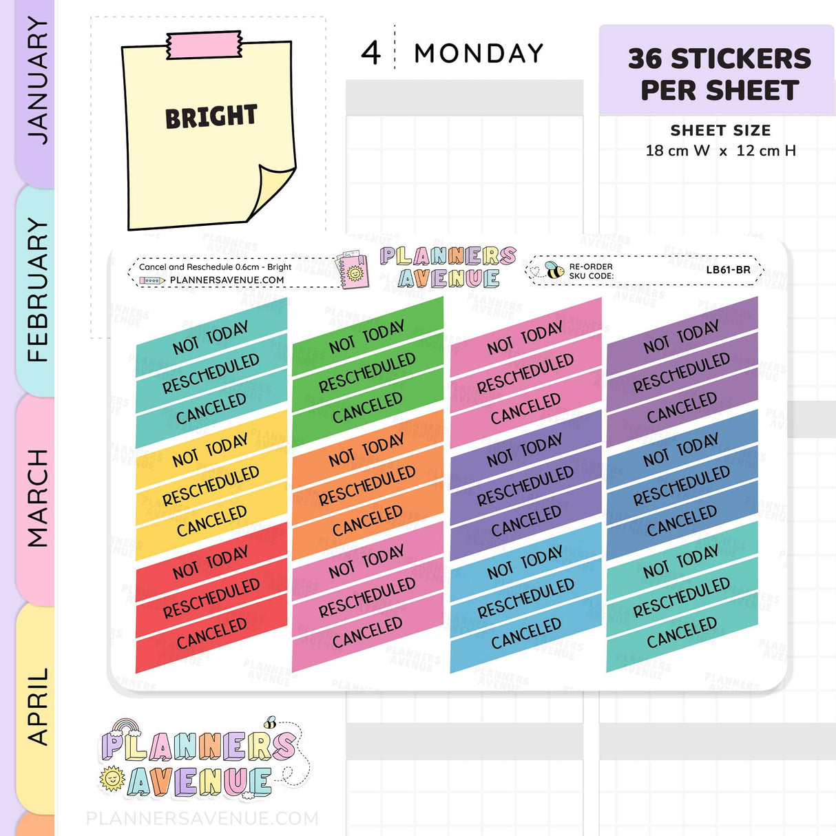 Cancel Reschedule Planner Stickers