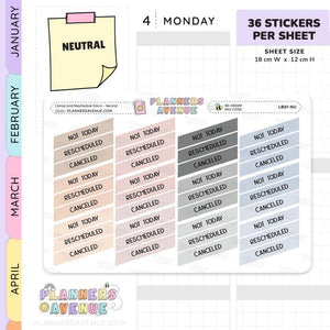 Cancel Reschedule Planner Stickers