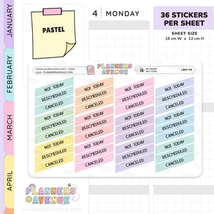 Cancel Reschedule Planner Stickers