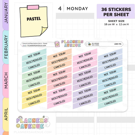 Cancel Reschedule Planner Stickers