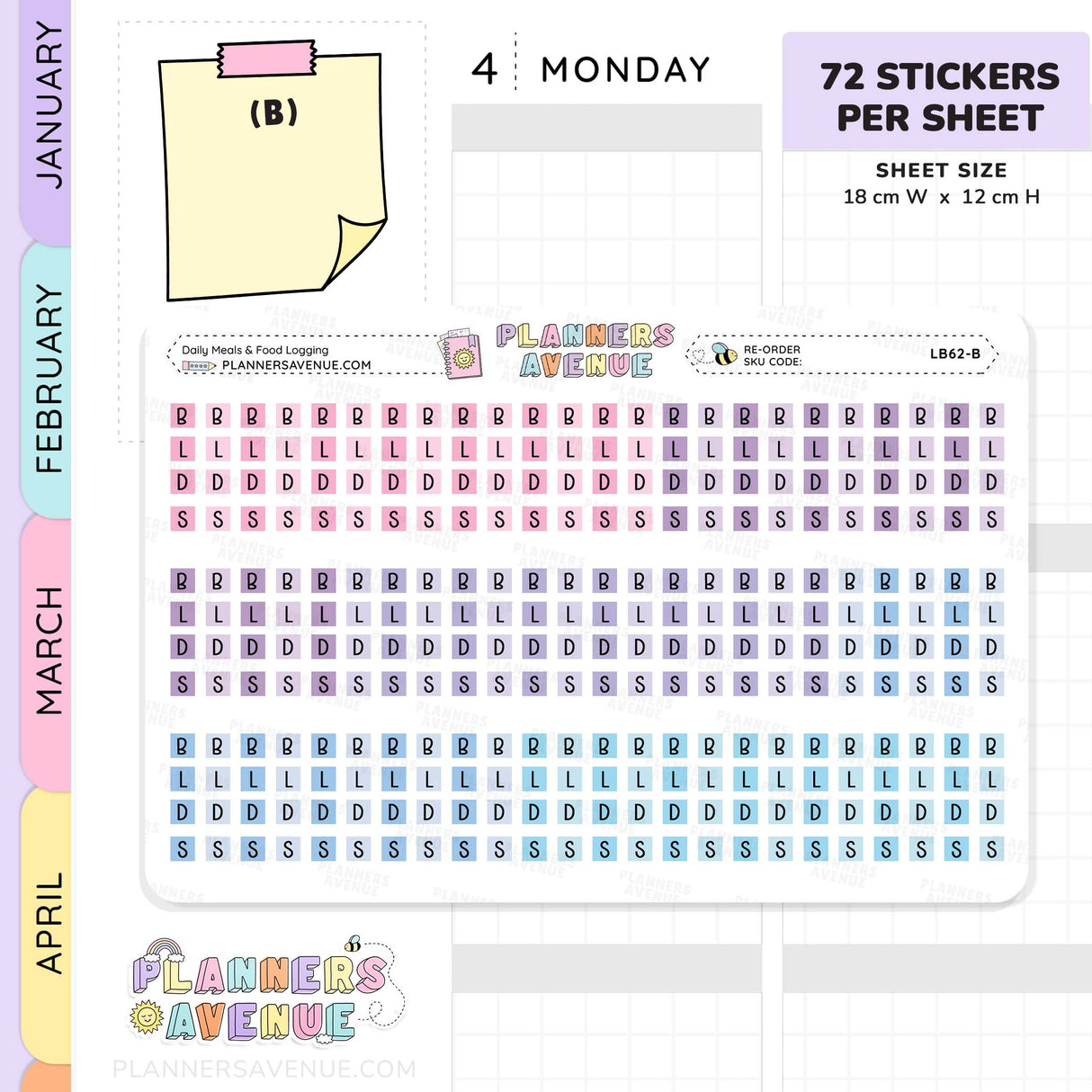 Meal Food Log Planner Stickers