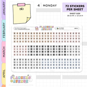 Meal Food Log Planner Stickers