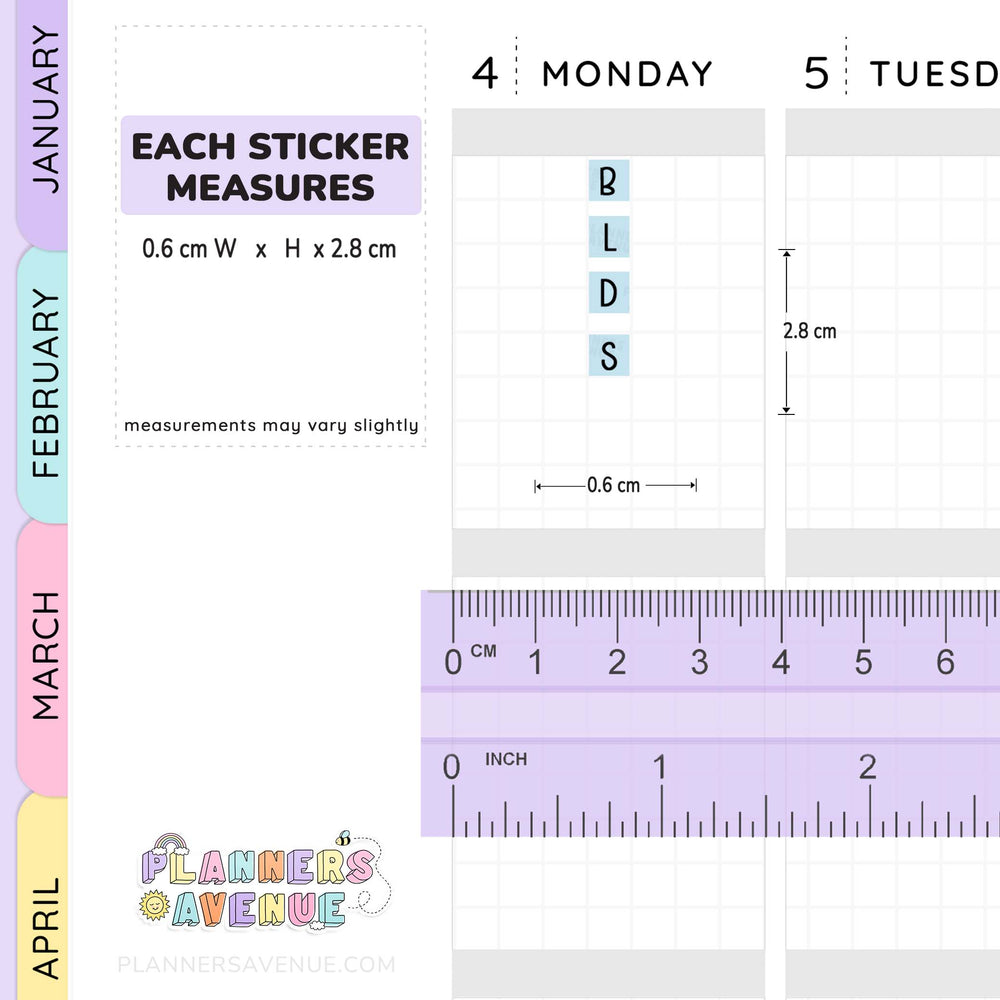 Meal Food Log Planner Stickers