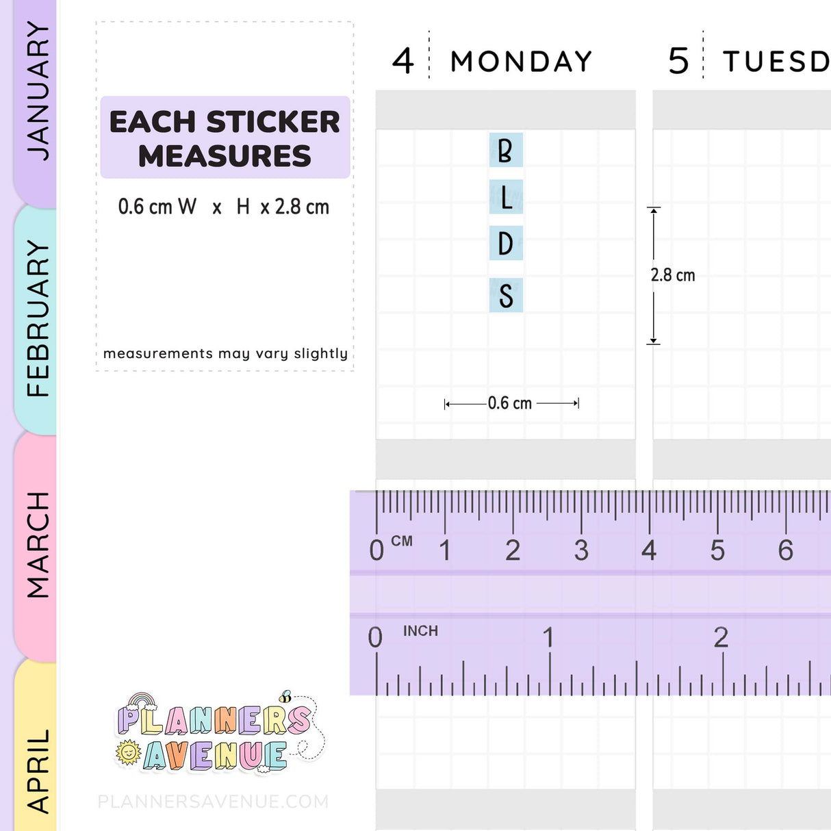 Meal Food Log Planner Stickers