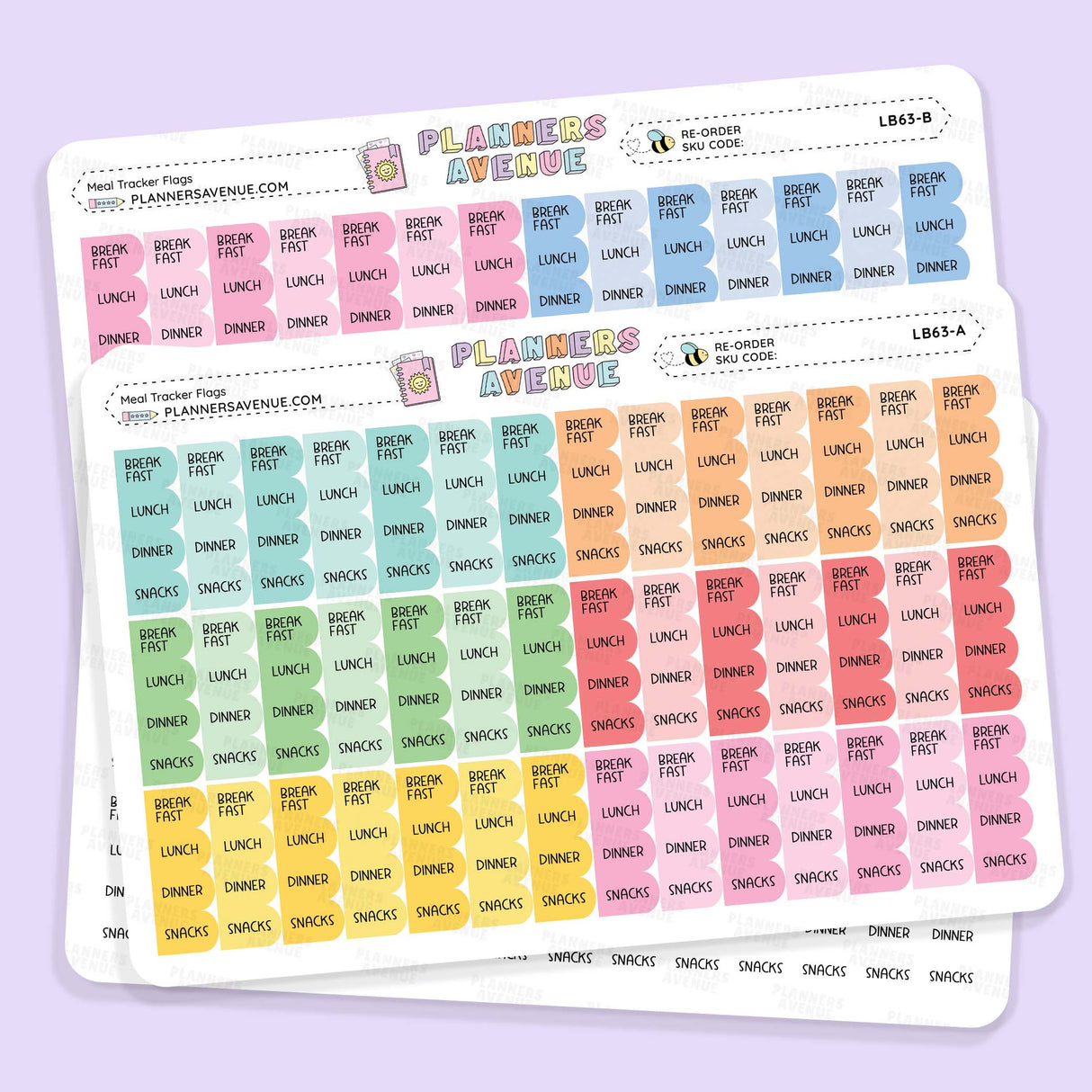 Meal Flags Tracker Planner Stickers