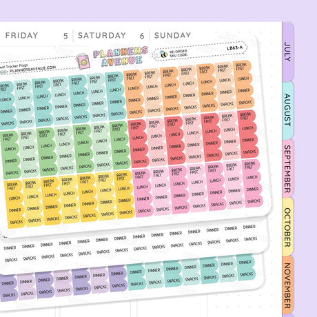 Meal Flags Tracker Planner Stickers