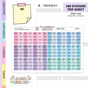 Meal Flags Tracker Planner Stickers
